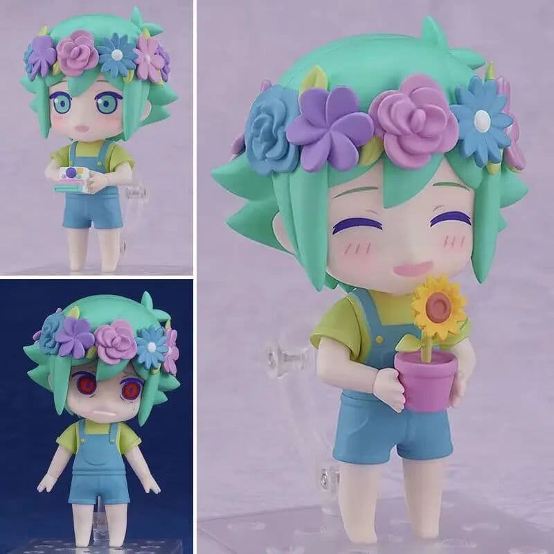Bandai Rpg Game Omori 2057 Basil Q Version Action Figure Cute Anime Doll With Swap Faces Hands Accessories Collectible Model Toy Gift