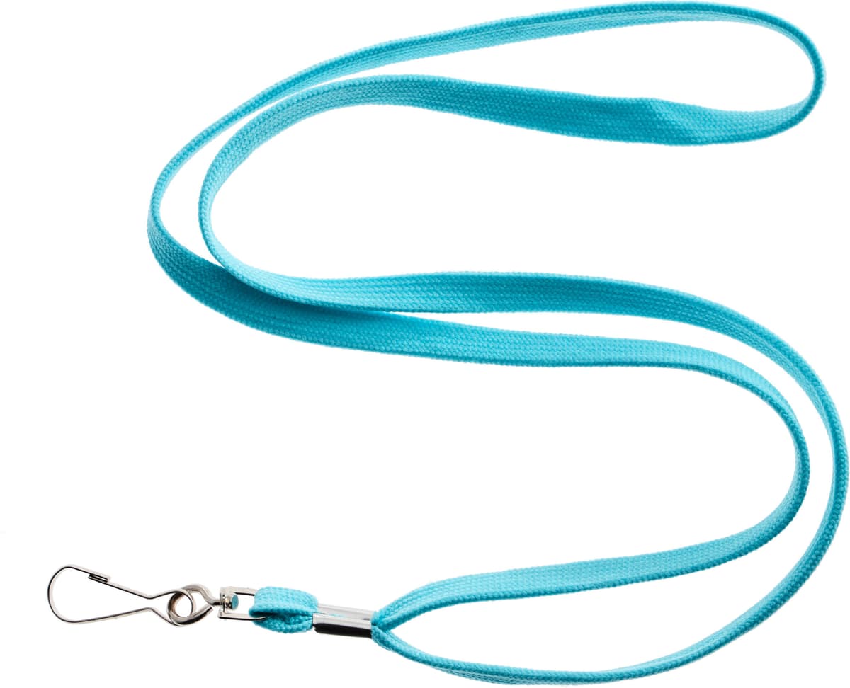 SPRINTIS 100 Unità - Lanyard, 10 mm di larghezza azzurro   con gancio metallico girevole, poliestere