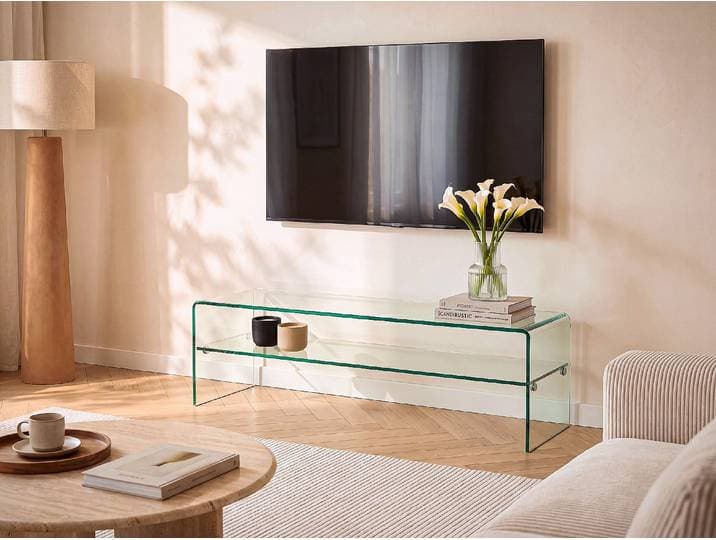 TV-Möbel mit 1 Ablage - Glas - STILEOS