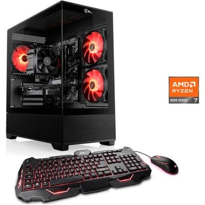CSL Gaming-PC "AeroVision V24320", schwarz, Microsoft Windows 11 Home (64 Bit), Radeon RX 9070 XT, 32 GB RAM 1.000 GB SSD, Desktop-PCs