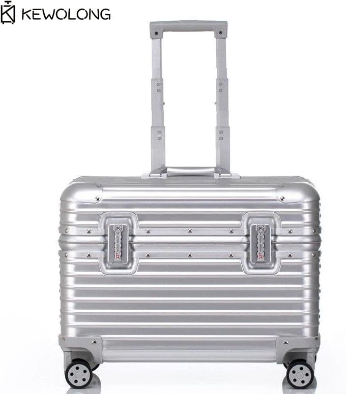 LUGAGEZWJ Filleted Corner Aluminum Suitcase, Top Opening Hard Shell Carry-On Luggage with 360° Spinner Wheels, GearPhotography Trolley