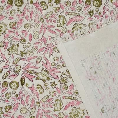 Fabdivine Handmade Floral Block Print Kitchen or Bath Room Hand Towels Home or Office Accent