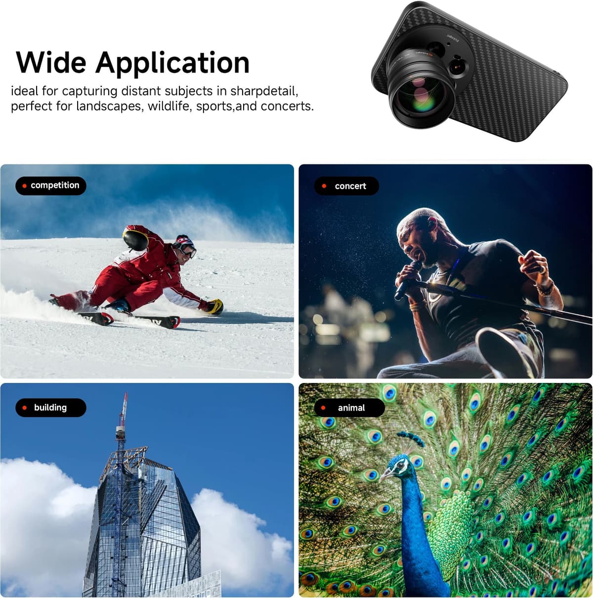 PICKOGEN 2X Converter for Mobile Phone Camera Telephoto Lens, 240mm Teleconverter With Phone Case vivo Xiaomi 15Ultra 17Ultra