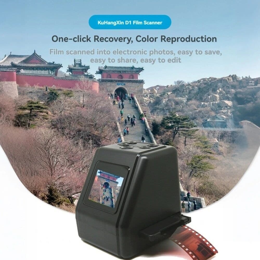 NONE Film Slide Scanner 22MP Converts 135 126 110mm Super 8 Film Negatives Slides To Digital JPEG Home Photo Converter