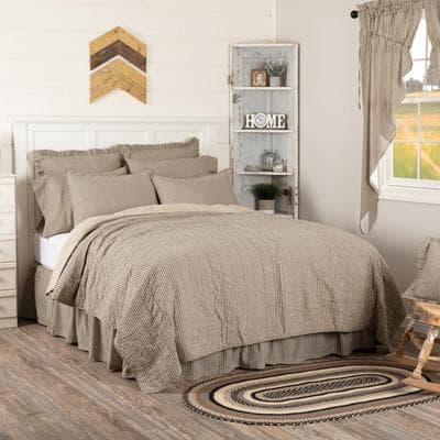 VHC Brands Sawyer Mill Ticking Stripe Quilted Coverlet