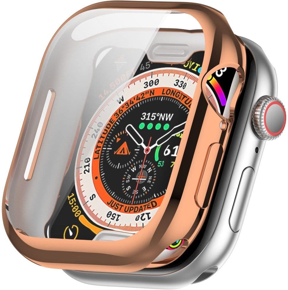 INCOVER Apple Watch 11 / 10 (42mm) Fleksibelt Plast Cover - Inkl. Skærmbeskyttelse - Rose Gold