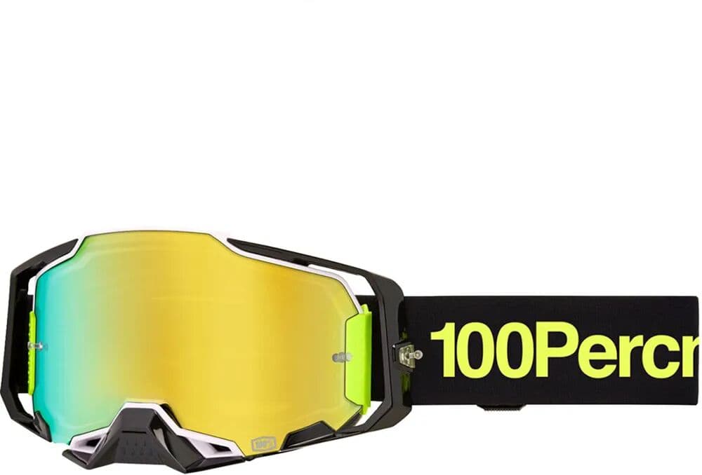 100percent Gafas Off Road Armega Orban Black / White / Yellow Mirror Gold/CAT2