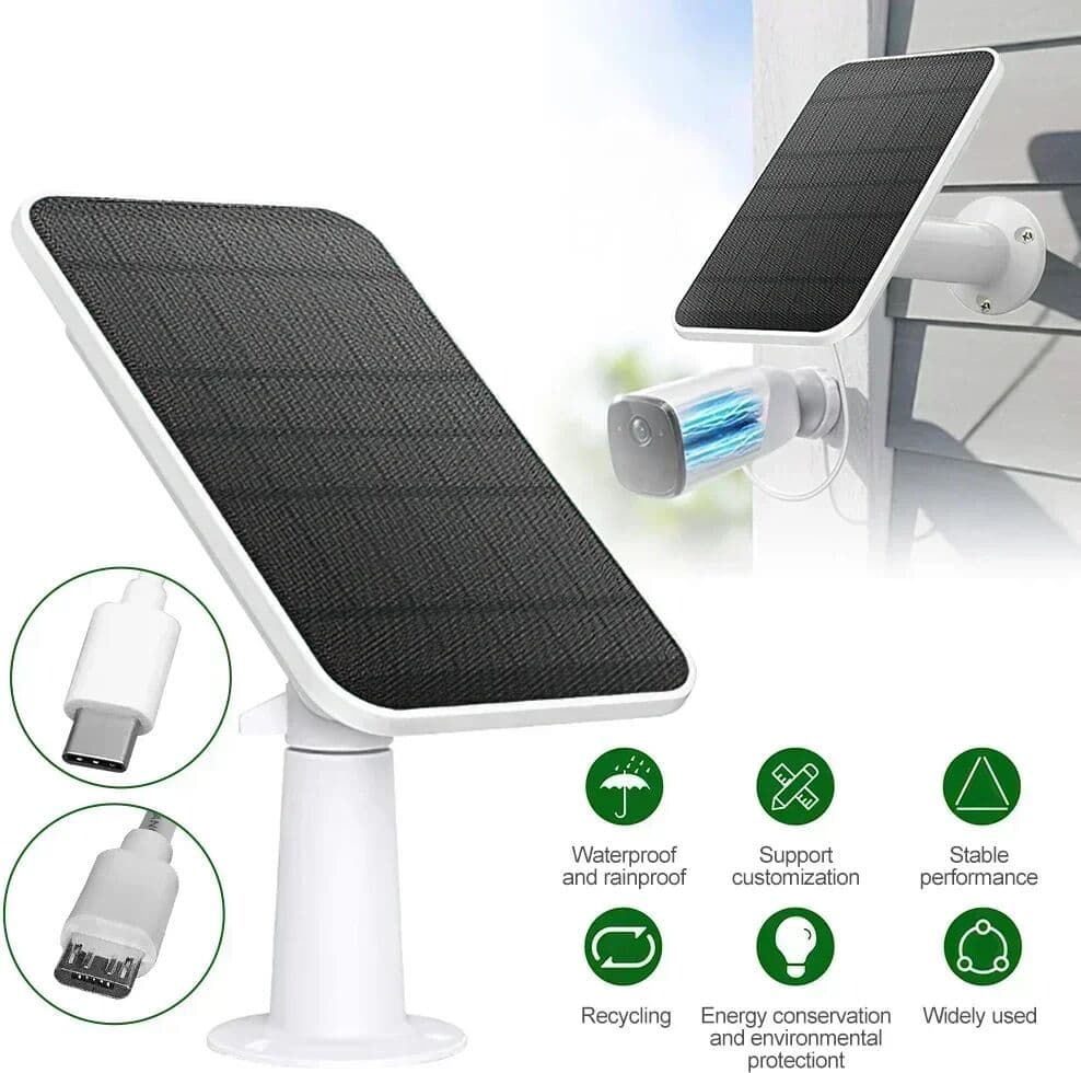 NONE 4W Solar Panels for Eufy Eufycam 2/2 Pro/2C/2C Pro/E Wall Mount with 9.8ft Power Cable