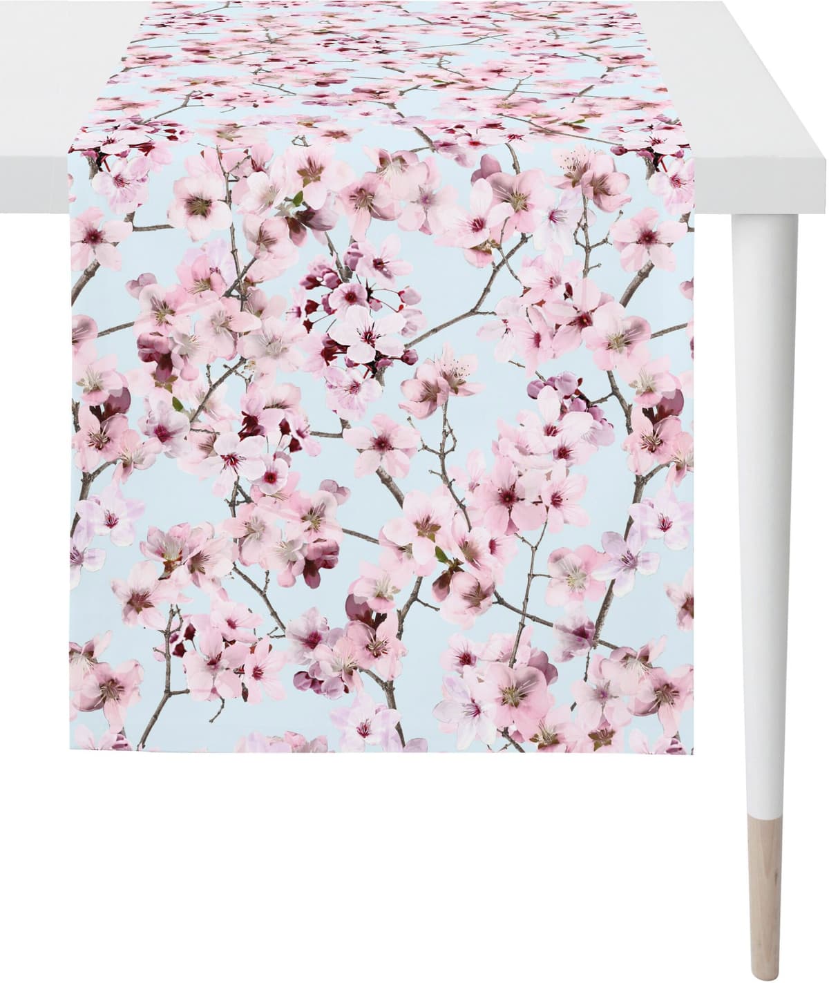 Tischläufer APELT "6450 SPRINGTIME, Frühjahrsdeko, Frühling", bunt (rosa, hellblau, natur), B:48cm L:140cm, Baumwolle, Polyester, Tischdecken, Tischläufer, Digitaldruck rosa, hellblau, natur B/L: 48cm x 140cm, 1 Stk., rechteckig