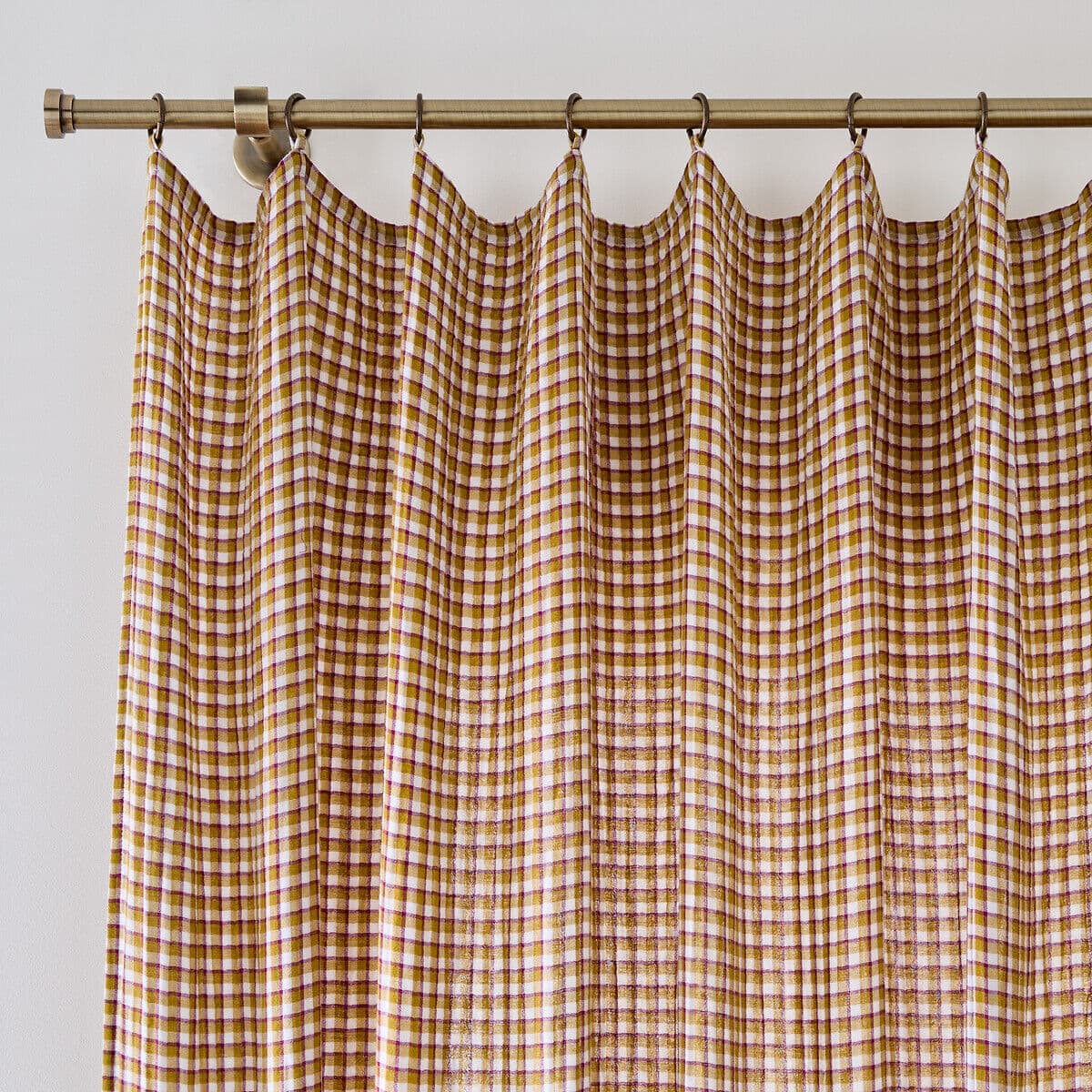 LA REDOUTE INTERIEURS Rideau motif vichy, gaze de coton, à anneaux, NINON