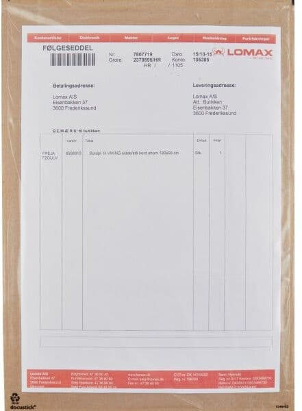 DocuStick Dokumentlomme, Ut, C4 Kort, Std, 500 Stk.