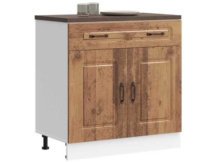 Prix bas - Armoire de cuisine-Buffet Bas de Cuisine Kalmar vieux bois bois d'ingénierie （290273036442)