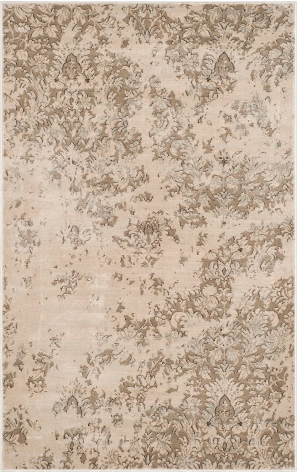 Safavieh Alfombra tradicional de polipropileno blanco/gris, 122 x 170 cm