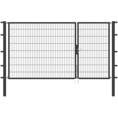 Zaundoppeltür ALBERTS "Flexo", grau (anthrazit), B:300cm H:160cm, Stahl, Tore, in verschiedenen Abmessungen