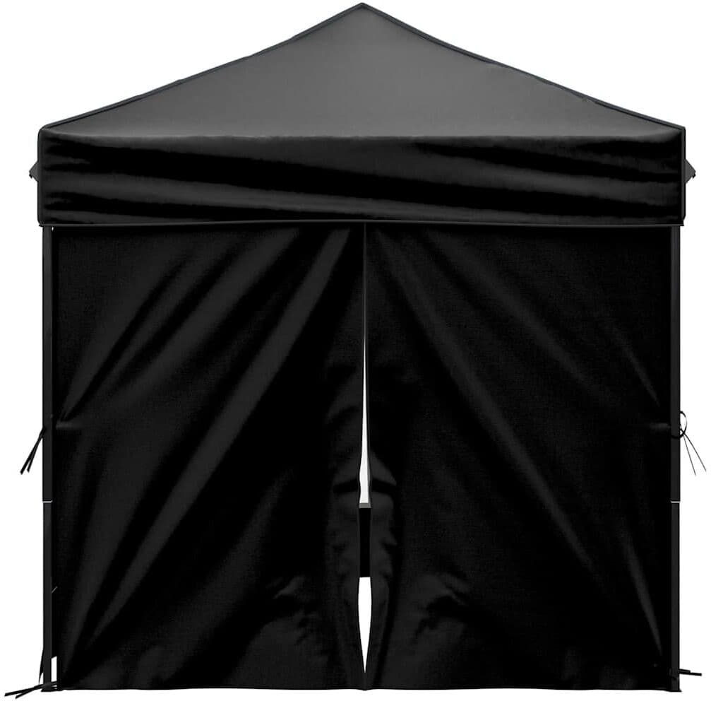 vidaXL Tente de réception pliable avec parois Noir 2x2 m