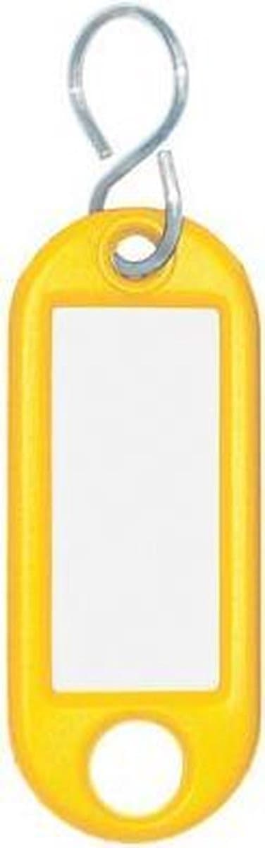 WEDO Sleutelhanger met S-ring, 2-gaats, Geel (pak van 10 stuks)