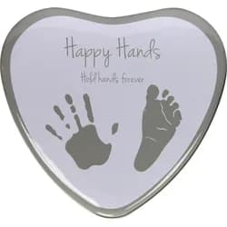 Happy Hands 2D Herzform Silber-Weiß