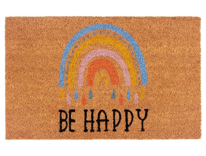 Fussmatte HANSE HOME Kokos Be Happy, Türmatte , braun (kokos), B:40cm H:15mm L:70cm, Kokos, Teppiche, Fussmatte, Schmutzfangmatte, Rutschfest, Outdoor, Innen, Aussen, Kokosmatte, Flur
