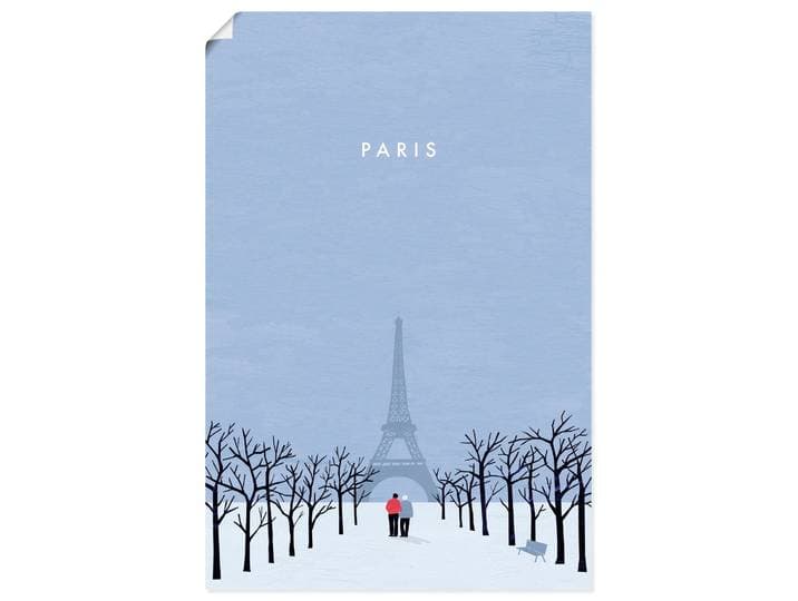 Wandbild ARTLAND Paris , blau (farbe bild(er): blau), B:20cm H:30cm, Bilder, Wandbild, als Alubild, Leinwandbild, Poster, Wandaufkleber in verschied. Grössen