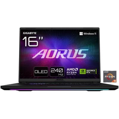 GIGABYTE Gaming-Notebook "AORUS MASTER 16 8XJJ4DEE64SP", schwarz, 32 GB RAM 1.000 GB SSD, Ryzen 9, Windows11Pro, Notebooks
