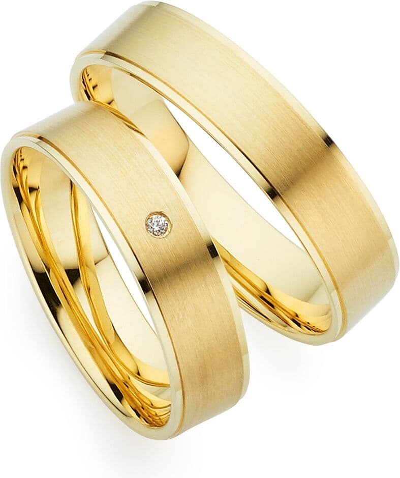 Trauring PHÖNIX "Schmuck Partnerring Ehering Verlobungsring Freundschaftsring" Gr. 59, gold (gelbgoldfarben), Fingerringe, Damen, 59, 0,01 SI = kleine Einschlüsse mit Brillant, Silber 925 (Sterlingsilber), 5mm, Trauring, Made in Germany - wahlweise mit od