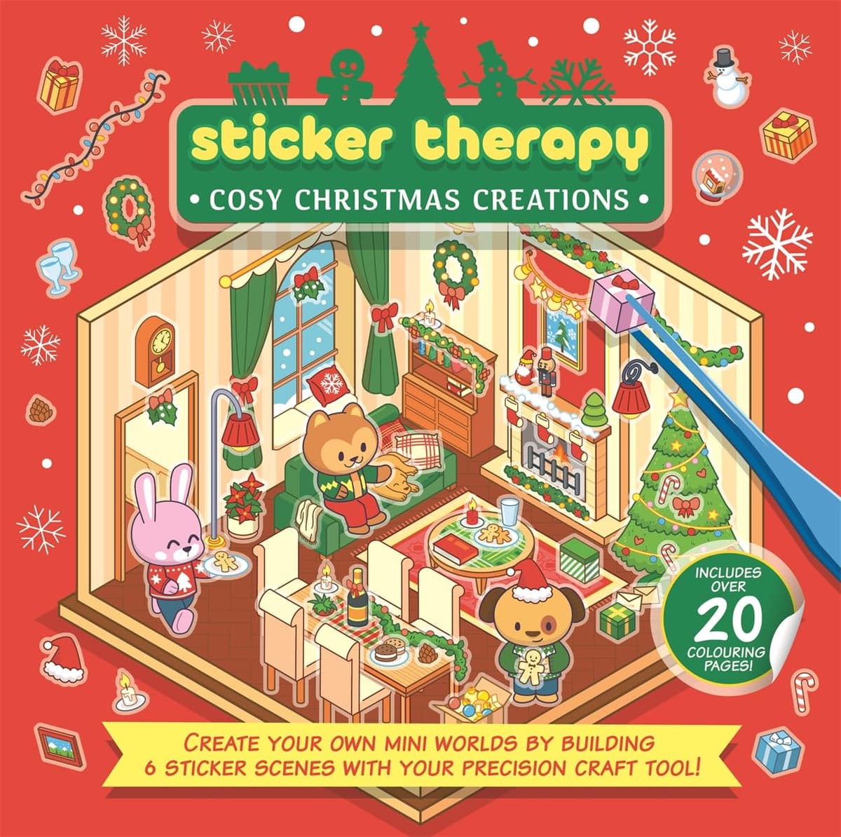 SparkPool Sticker Therapy: Cosy Christmas Creations: Design your own miniature 3D scenes   Over 150 stickers to create the cutest and cosiest festive rooms