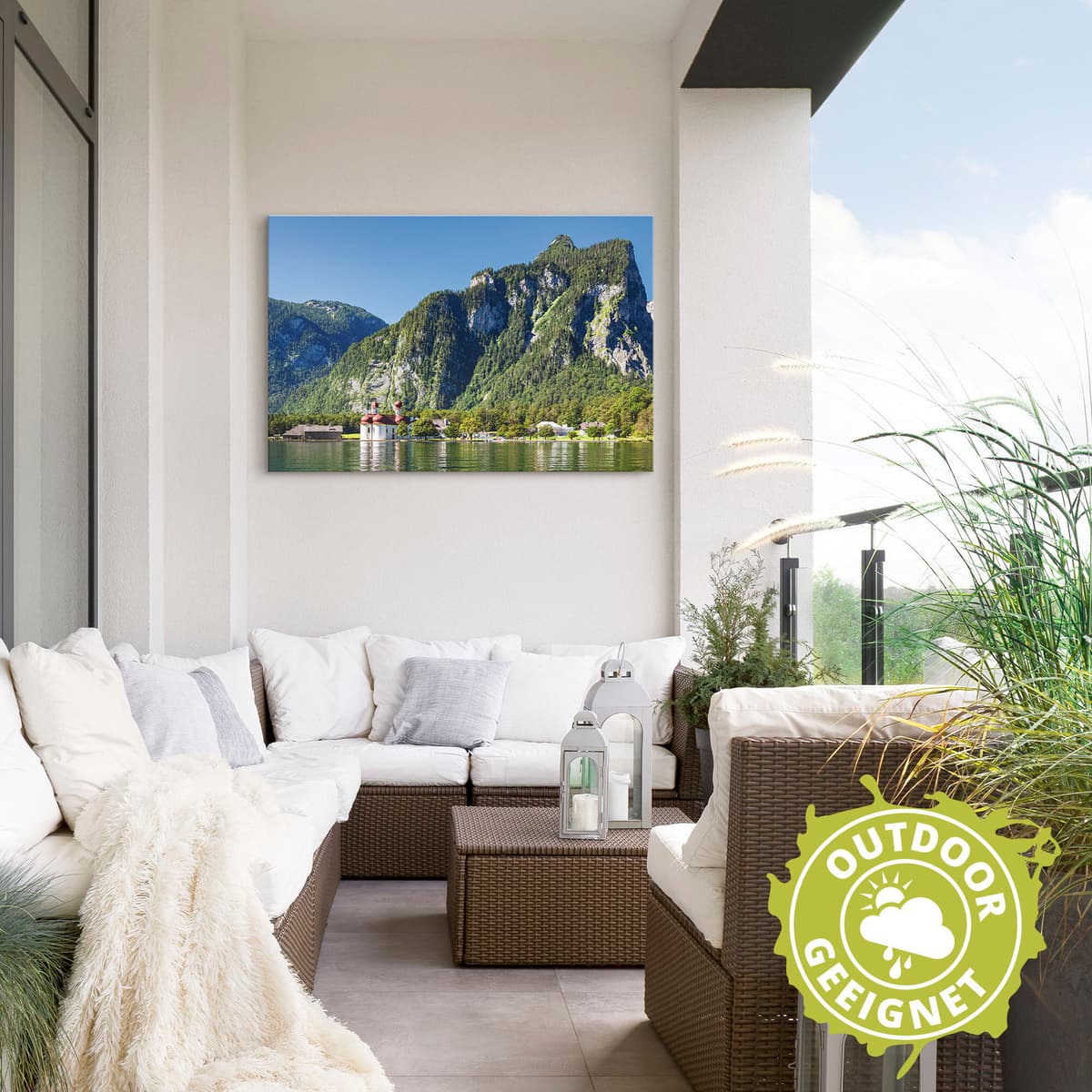 Wandbild ARTLAND "Blick auf den Königssee", grün (farbe bild(er): grün), B:60cm H:40cm, Bilder, Wandbild, als Alubild, Leinwandbild in verschied. Grössen farbe bild(er): grün B/H/T: 60cm x 40cm, Alu-Dibond-Druck Berge & Alpenbilder Querformat, 1 Stk.