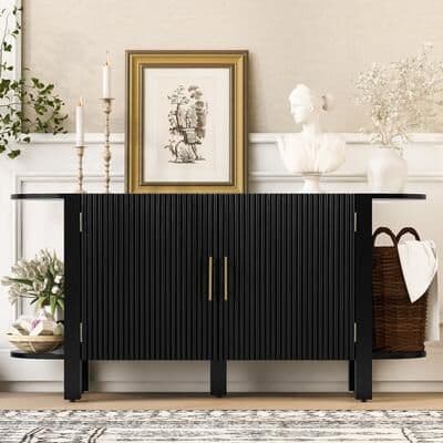 GREATPLANINC Fluted Sideboard Cabinet with Storage