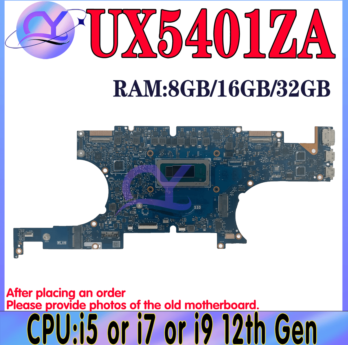 KEFU UX5401ZA Mainboard For ASUS UX5401ZAS BX5401ZA RX5401ZA BX5401Z RX5401Z Laptop Motherboard W/i5 i7 i9 12th Gen 8GB/16GB/32GB-RAM