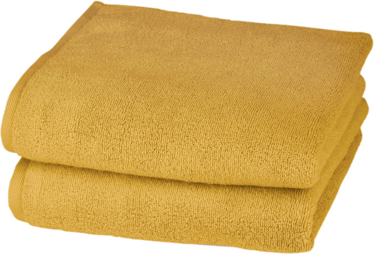 Handtücher ROSS "Sensual 9000", gelb (senf), B:50cm L:100cm, Frottier, Obermaterial: 100% Baumwolle, Handtücher, Handtücher, mit Aloe-Vera-Öl veredelt senf B/L: 50cmx100cm, 2 Stk., Frottier