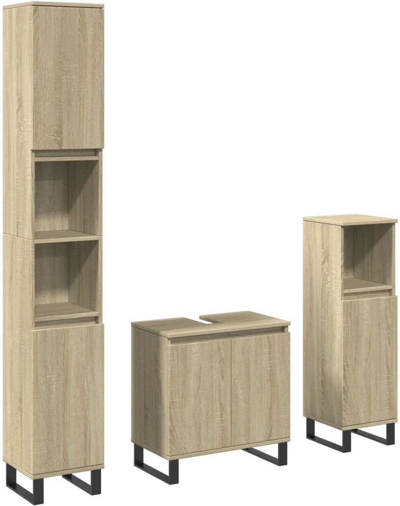 vidaXL Ensemble de meubles de salle de bain 3 pcs chêne sonoma