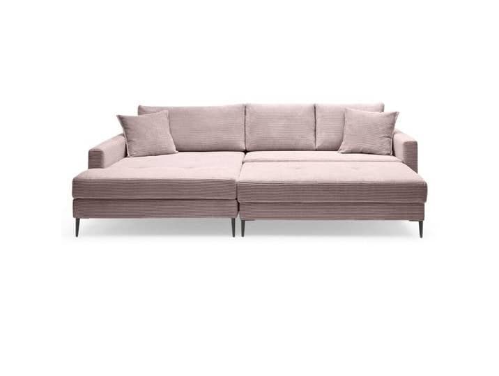 Trendstore Hilary Ecksofa in Cord mit Megahocker - Cord Zoom flamingo - links Modern