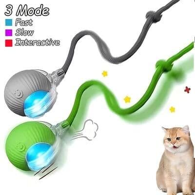 Uplifted Finds Swift Tail Smart Interactive Mouse Ball green And Grey