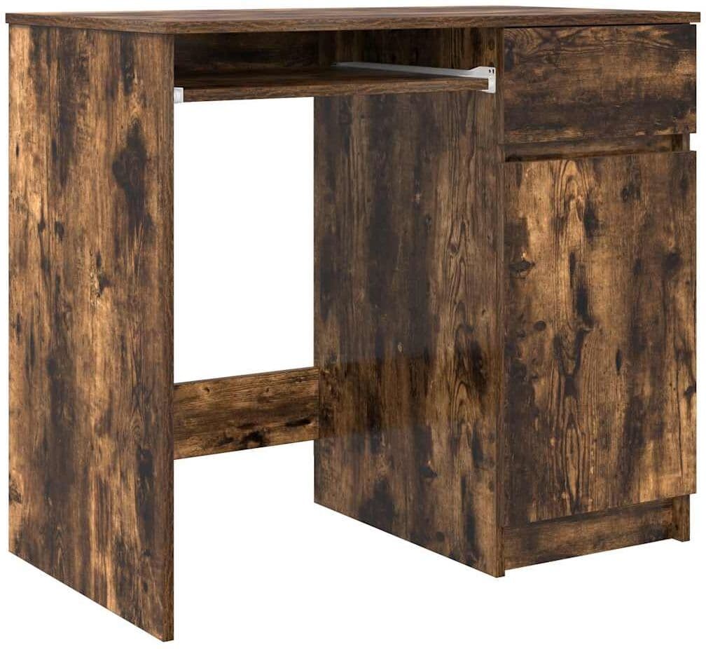 vidaXL Bureau chêne fumé 86x49x76 cm bois d'ingénierie
