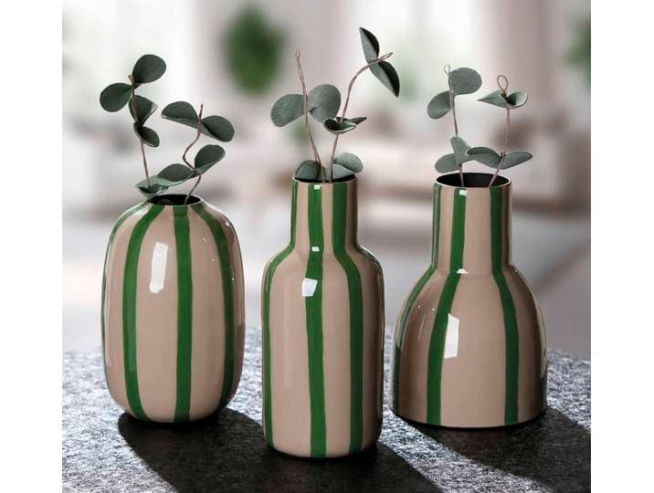 Tischvase S.OLIVER Deko-Vase, Piccolo , im 3er Set, unterschiedliche Formen, 13cm hoch , grün, B:5cm H:13cm T:5cm Ø:5cm, Metall, Vasen, Tischvase, aus Metall, glänzende Oberfläche in verschiedenen Farben