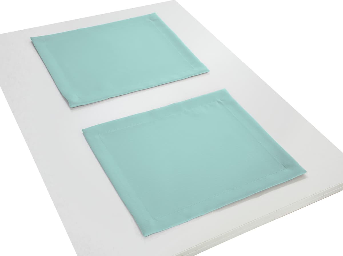 Platzset ADAM "Uni Collection" Gr. 1, blau (helltürkis), B:30cm L:40cm, Obermaterial: 100% Baumwolle, Platzsets, Platzset helltürkis B/L: 30cm x 40cm, 2 Stk., Bio-Baumwolle