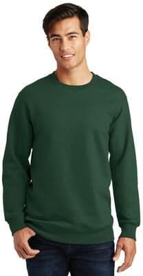 Port & Company PC850 Fan Favorite Fleece Crewneck Sweatshirt in Forest Green size 4XL   Cotton/Polyester Blend