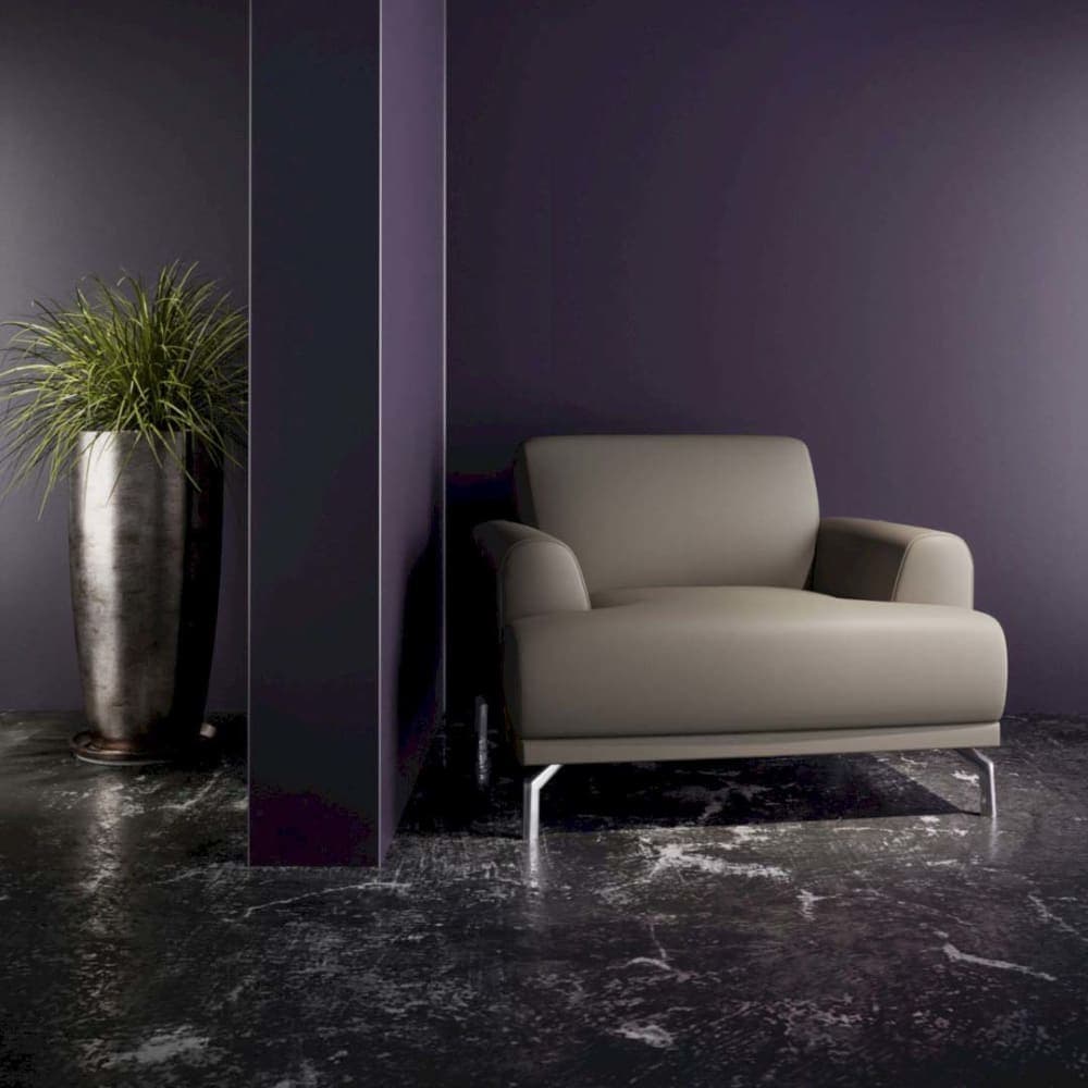 Mesonica Fauteuil en cuir naturel brun cèdre