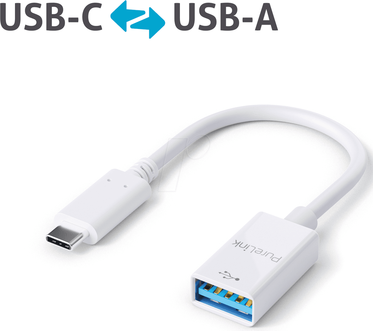 PURELINK PURE IS230 - Adaptador USB 3,0, iSeries, C macho a hembra, blanco, 0,1 m..