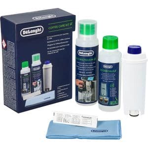 DeLonghi Kaffeevollautomaten-Reinigungsset DLSC306, enthält Filter, Entkalker, Milchschaumreiniger & Tuch