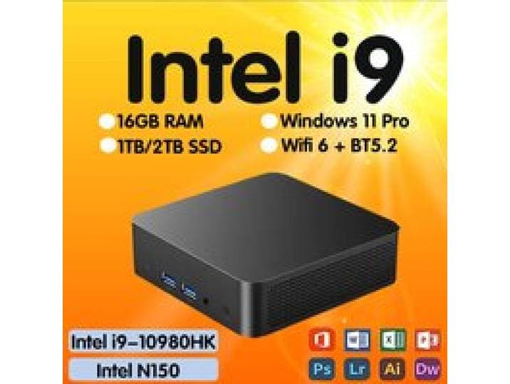 2026 Draagbare Intel Core I9 10980HK / N150 Mini PC Computer Windows 11 16GB DDR4 RAM 512GB 1TB SSD Gaming Computer WiFi 6 BT5.2 USB3.0 1080P Mini Desktop PC