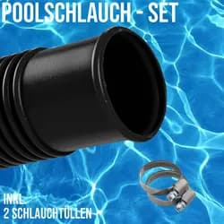 38 mm Pool Schwimmbad Solar Ansaug Saug Teich Schlauch SET - schwarz 24,0 m