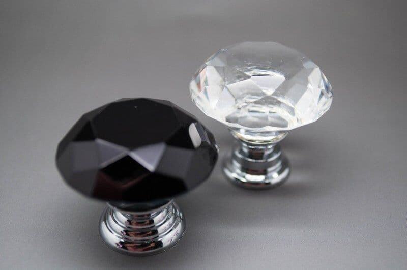 Herligt Hjemme Håndtag/knop, Krystal "Black Diamond" 30 Mm