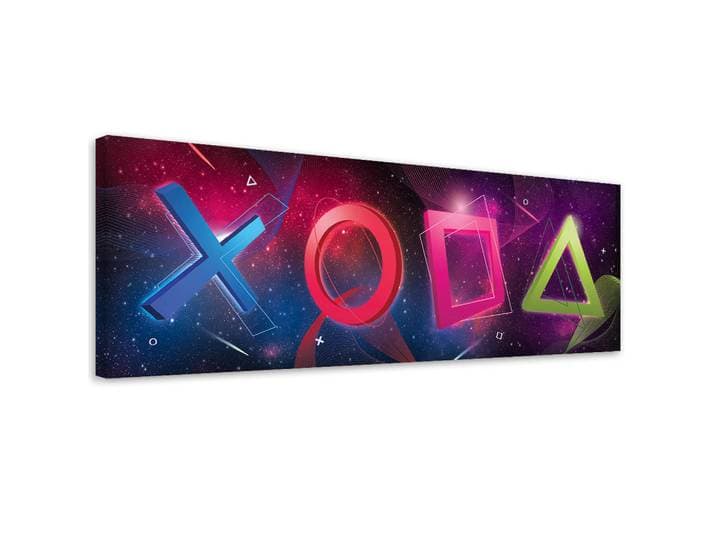 Feeby Leinwandbild Spielkonsole für Gamers 120x40cm, Mehrfarbig, Spiel/Spielzeug, Rechteckig, 120x40 cm, Bilder & Rahmen, Bilder, Leinwandbilder