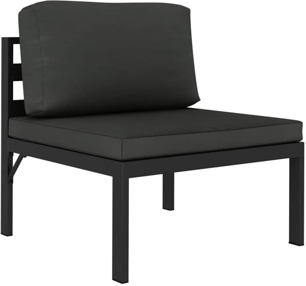 vidaXL Salon de jardin 3 pcs avec coussins Aluminium Anthracite