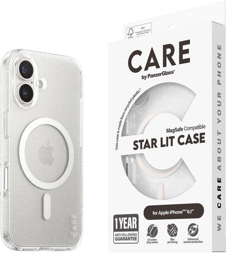 CARE by PanzerGlass iPhone 16 FLAGSHIP Urban Combat Cover - MagSafe Kompatibel - Star Lit / White