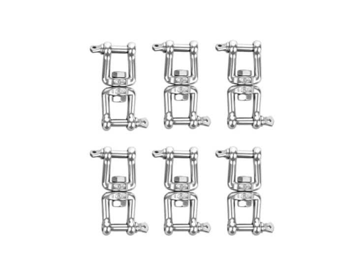 Doppelendiger drehbarer Ösen-Haken-Ring-Anschluss 8-förmiger universeller drehbarer OX-Drehring-Kettenschnallenring(XX-6PC,M8)