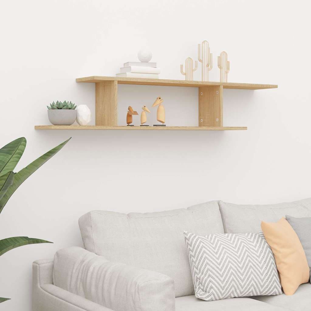 vidaXL Étagère TV murale Chêne Sonoma 125x18x23 cm Bois d’ingénierie