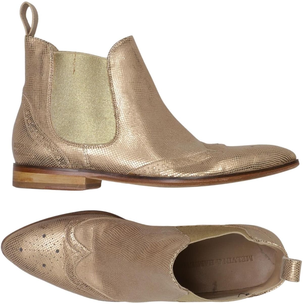 Melvin & Hamilton Damen Stiefelette, Gold, Gr. EU 38, Leder - Second Hand