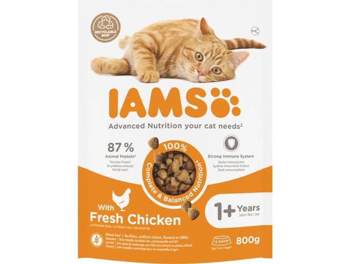 IAMS Vitality kattenvoer volwassen met verse kip 800 g